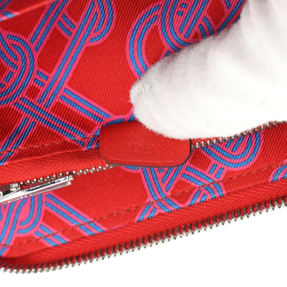 Exclusive Hermes Rouge De Coeur Swift Noeuds Marins Silk'in Compact Zip  Wallet — Alternate View 10