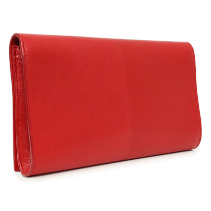 Exclusive Saint Laurent Red Calfskin Monogram Belle de Jour Clutch — Side View