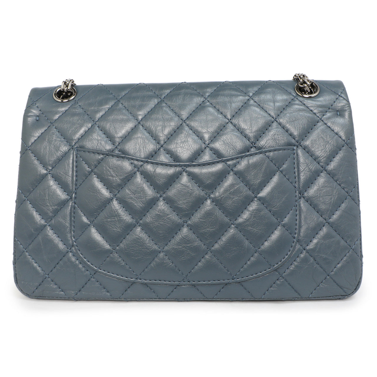Exclusive Chanel Blue Quilted Aged Calfskin 2.55 Reissue Double Flap 226 — Top View