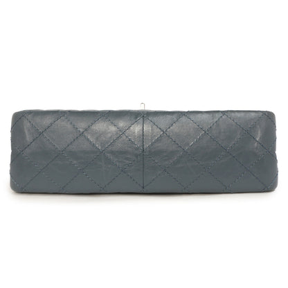 Exclusive Chanel Blue Quilted Aged Calfskin 2.55 Reissue Double Flap 226 — Detail View