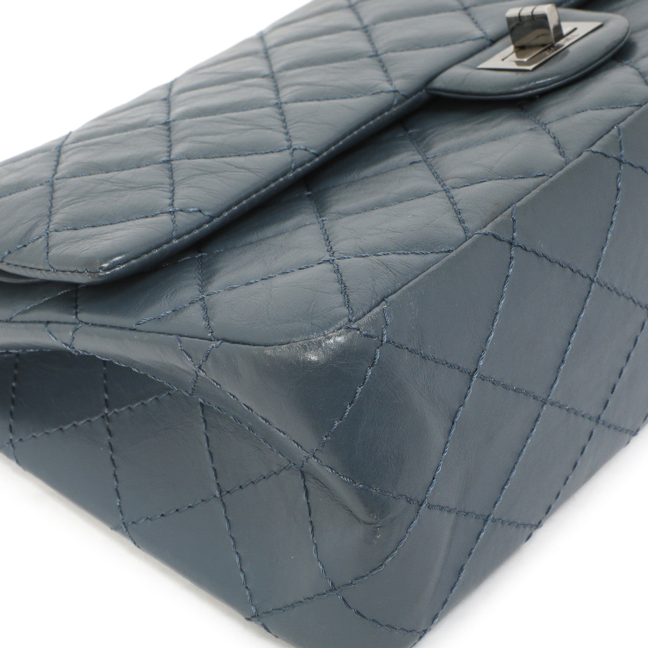 Exclusive Chanel Blue Quilted Aged Calfskin 2.55 Reissue Double Flap 226 — Lifestyle View