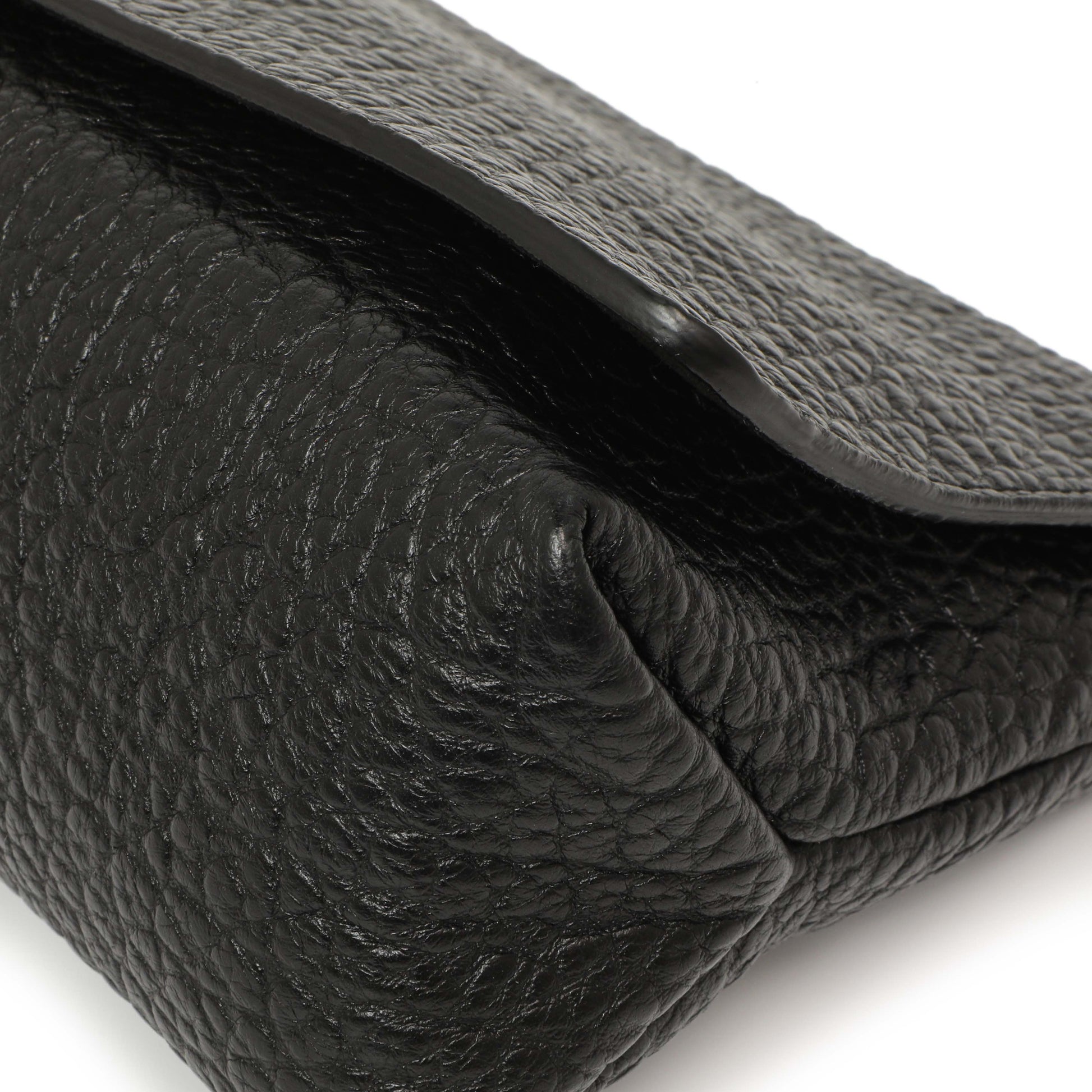 Exclusive Burberry Black Grained Calfskin Mildenhall Crossbody — Detail View
