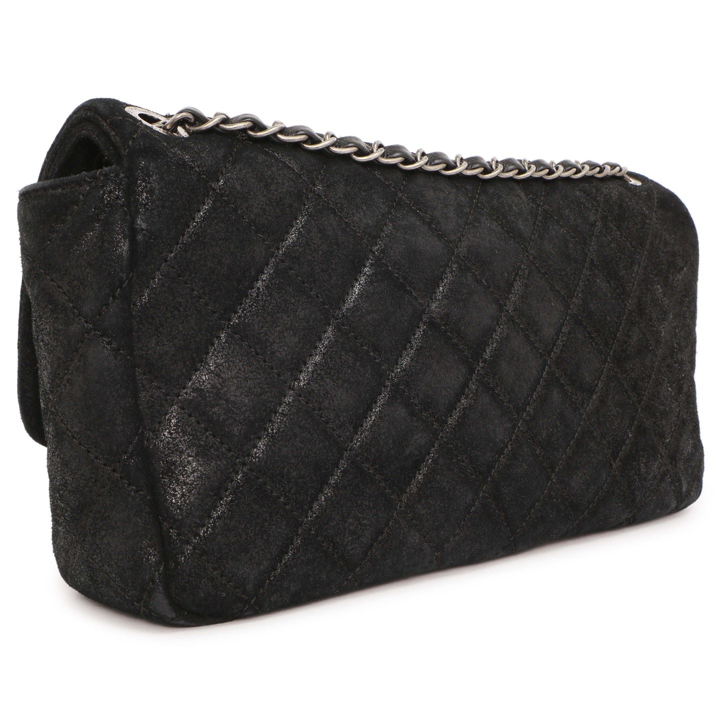 Exclusive Chanel Black Cowhide Paris Dallas Double Flap — Side View