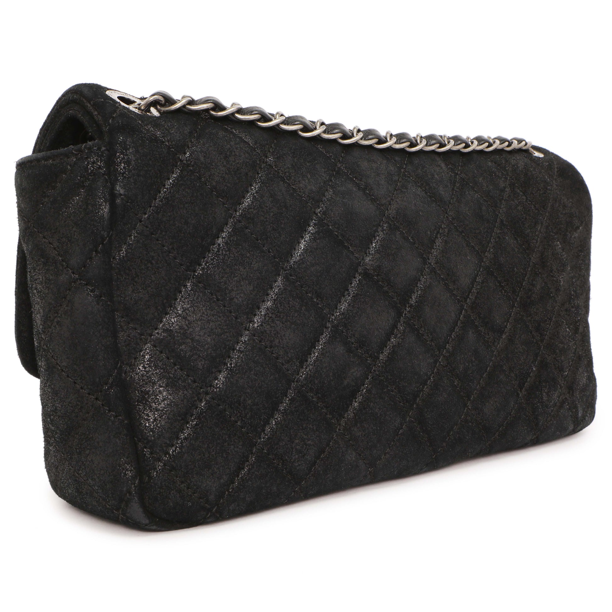 Exclusive Chanel Black Cowhide Paris Dallas Double Flap — Side View