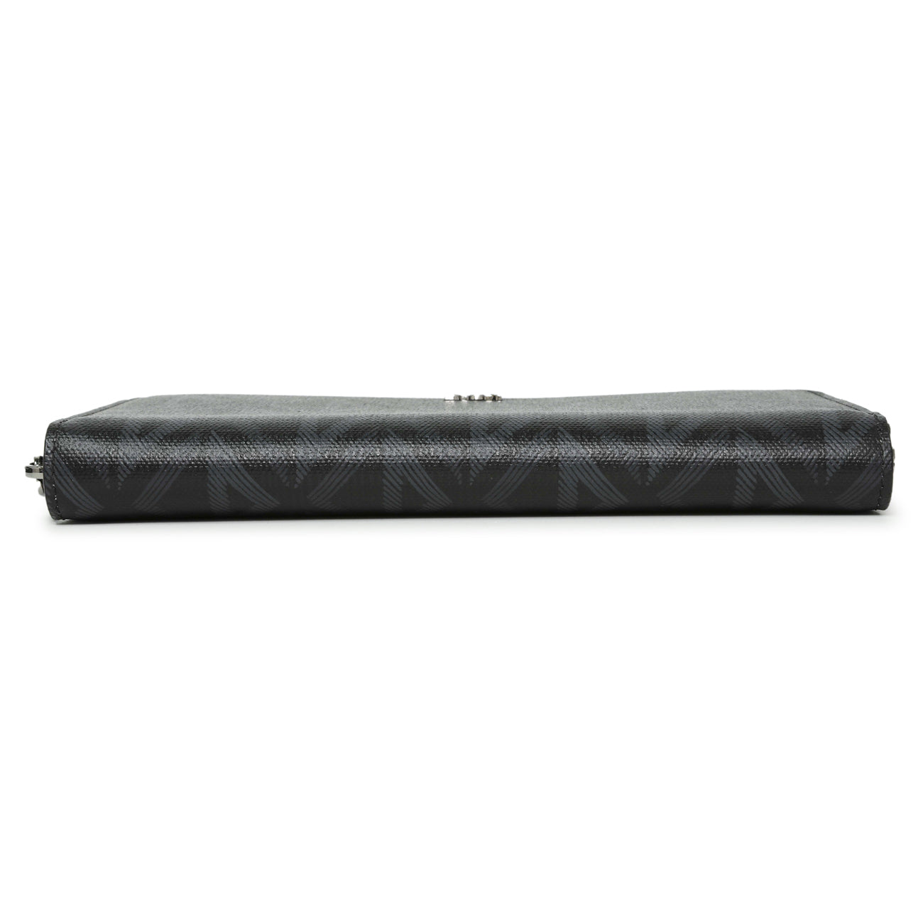 Exclusive Christian Dior Black CD Diamond Canvas Zipped Long Wallet — Back View