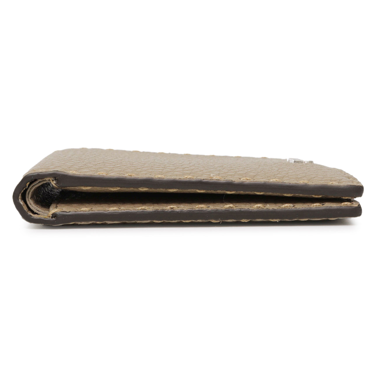 Exclusive Fendi Taupe Selleria Bifold Wallet — Back View