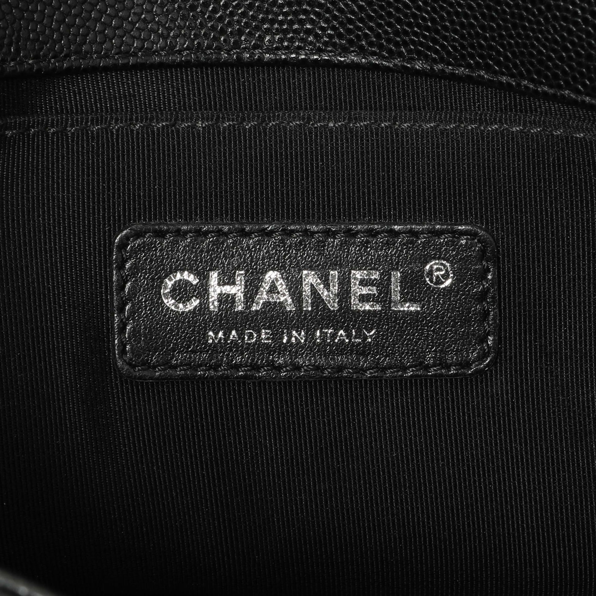 Exclusive Chanel Black Chevron Quilted Caviar Small Boy Flap — Alternate View 10