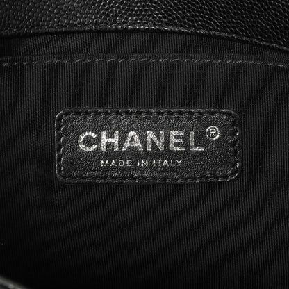 Exclusive Chanel Black Chevron Quilted Caviar Small Boy Flap — Alternate View 10