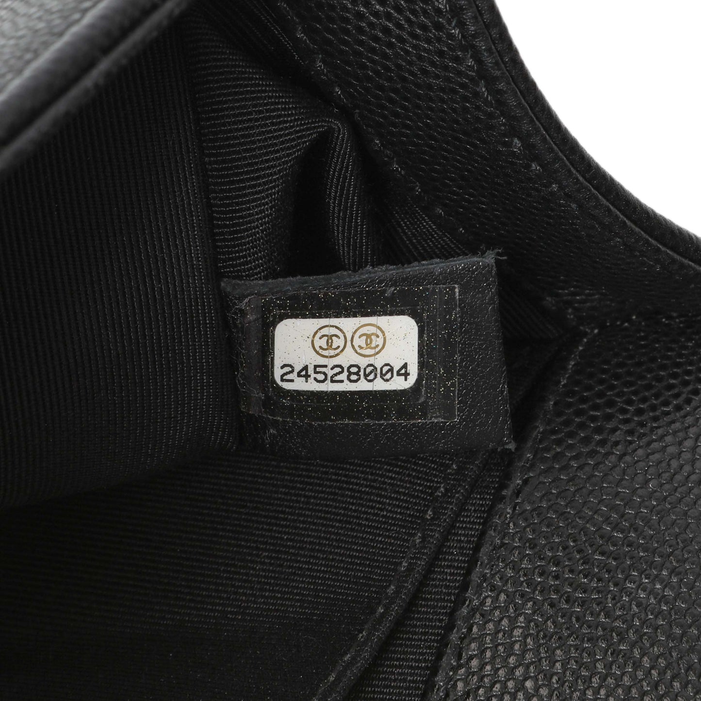 Exclusive Chanel Black Chevron Quilted Caviar Small Boy Flap — Alternate View 11