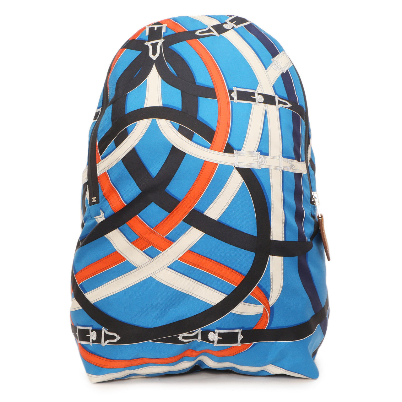 Exclusive Hermes Bleu Zanzibar Cavalcadour Airsilk Backpack — Front View