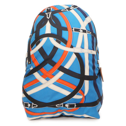 Exclusive Hermes Bleu Zanzibar Cavalcadour Airsilk Backpack — Front View