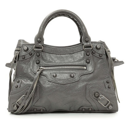 Exclusive Balenciaga Dark Grey Agneau Arena Neo Cagole Handbag XS — Side View