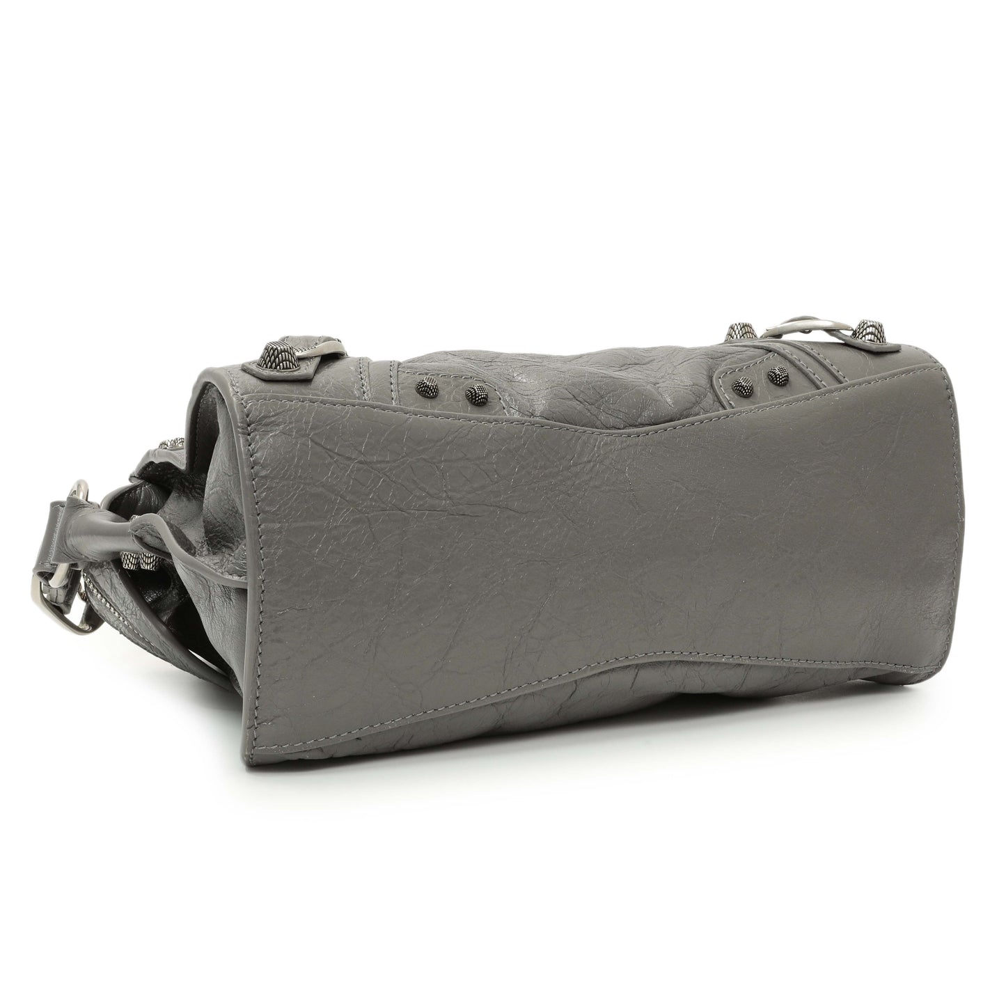 Exclusive Balenciaga Dark Grey Agneau Arena Neo Cagole Handbag XS — Top View