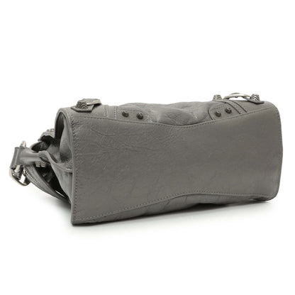 Exclusive Balenciaga Dark Grey Agneau Arena Neo Cagole Handbag XS — Top View