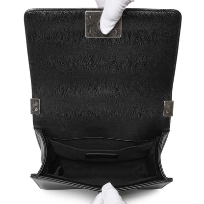 Exclusive Chanel Black Chevron Quilted Caviar Small Boy Flap — Alternate View 9