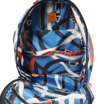 Exclusive Hermes Bleu Zanzibar Cavalcadour Airsilk Backpack — Top View