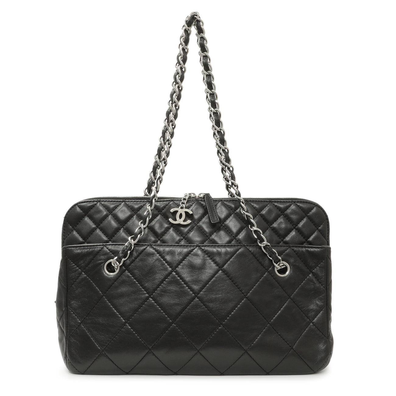 Exclusive Chanel Black Quilted Calfskin In The Business Camera Bag — Front View