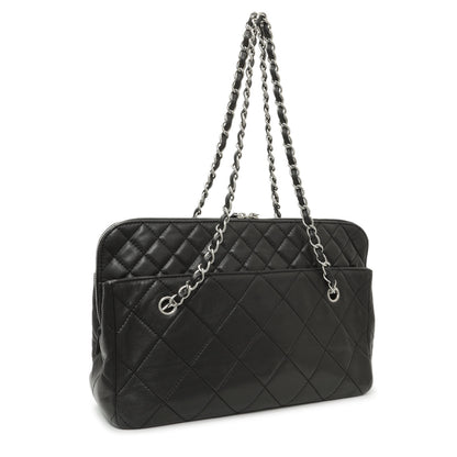 Exclusive Chanel Black Quilted Calfskin In The Business Camera Bag — Side View