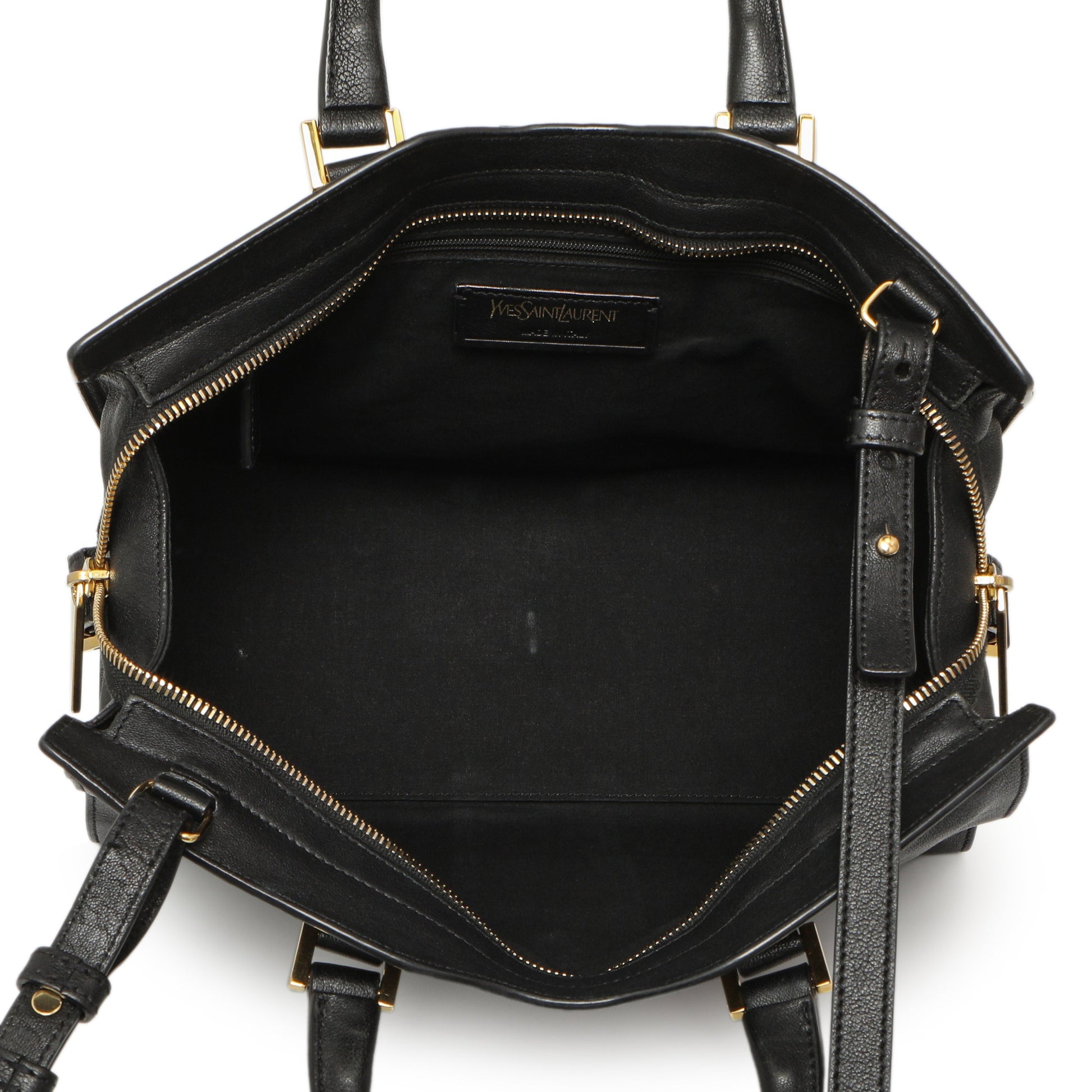 Exclusive Saint Laurent Black Sheepskin Small Cabas Chyc — Alternate View 8