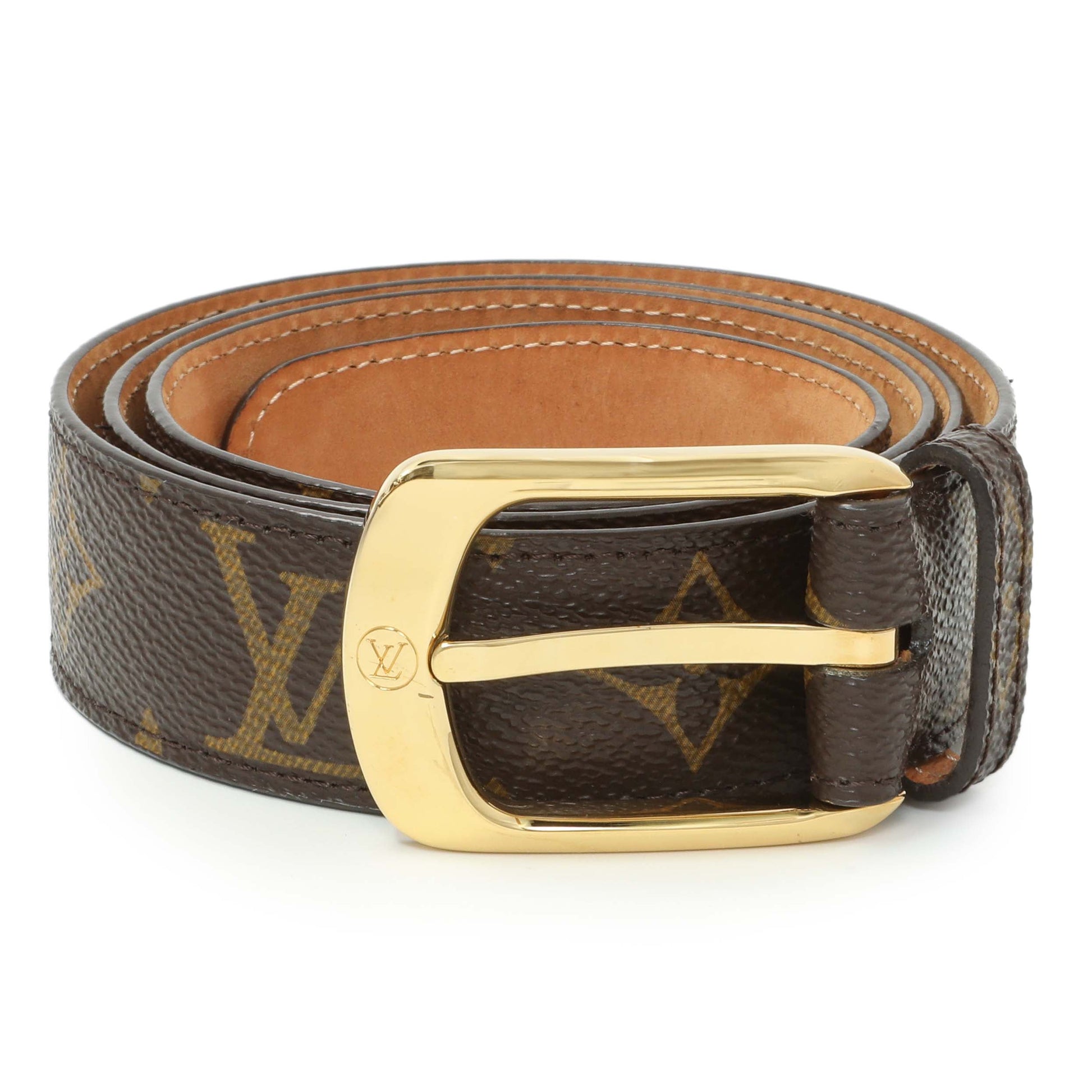 Exclusive Louis Vuitton Monogram 30mm Ellipse Belt — Back View