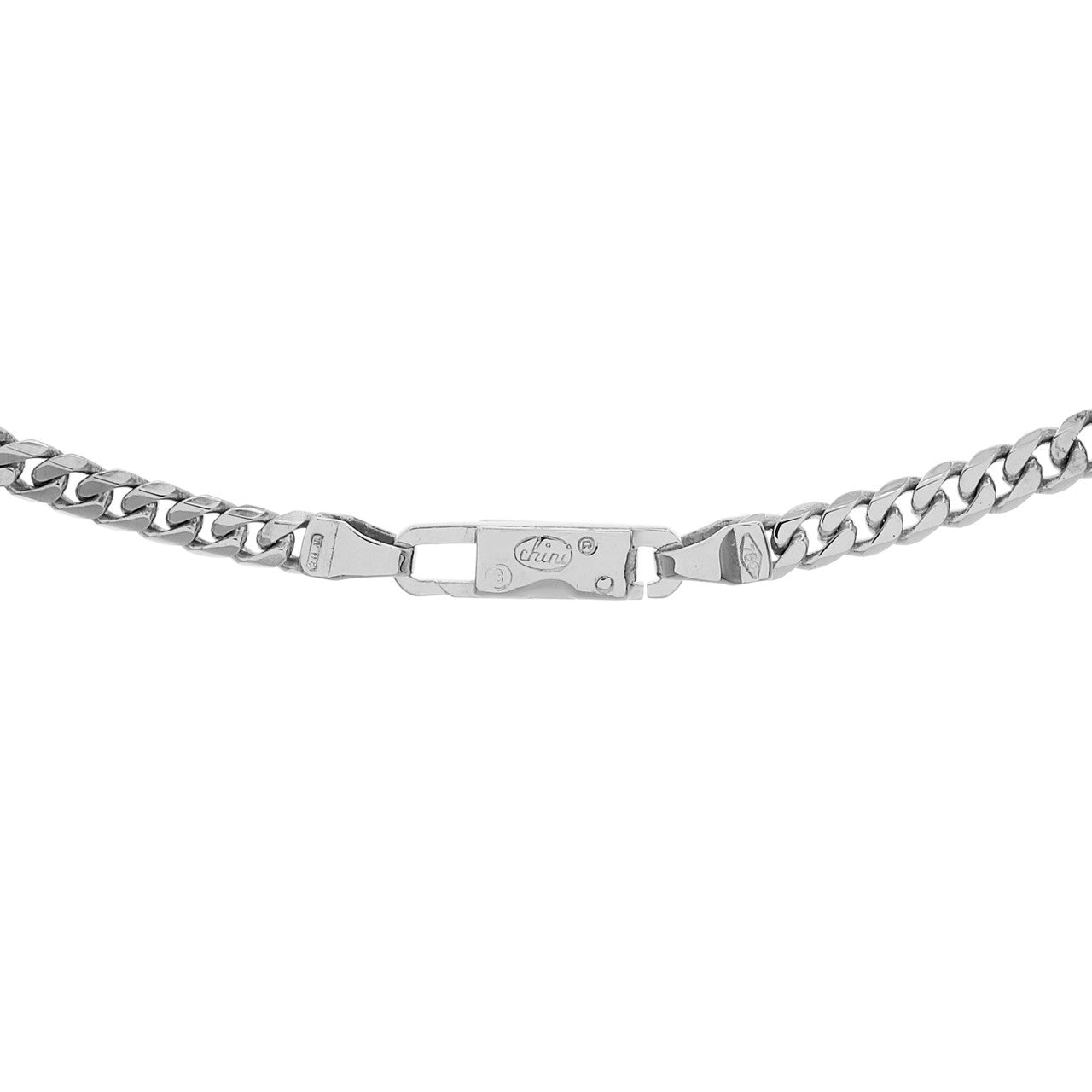 Exclusive 18K White Gold Curb Link Chain Necklace — Side View
