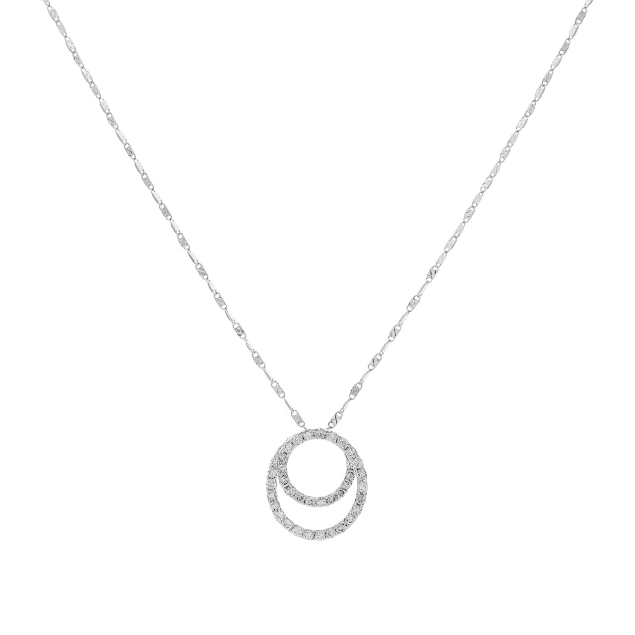 Exclusive 18K White Gold 0.80 Carat Diamond Pendant Necklace — Front View