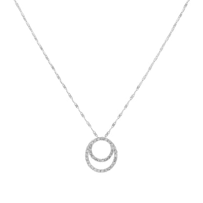 Exclusive 18K White Gold 0.80 Carat Diamond Pendant Necklace — Front View