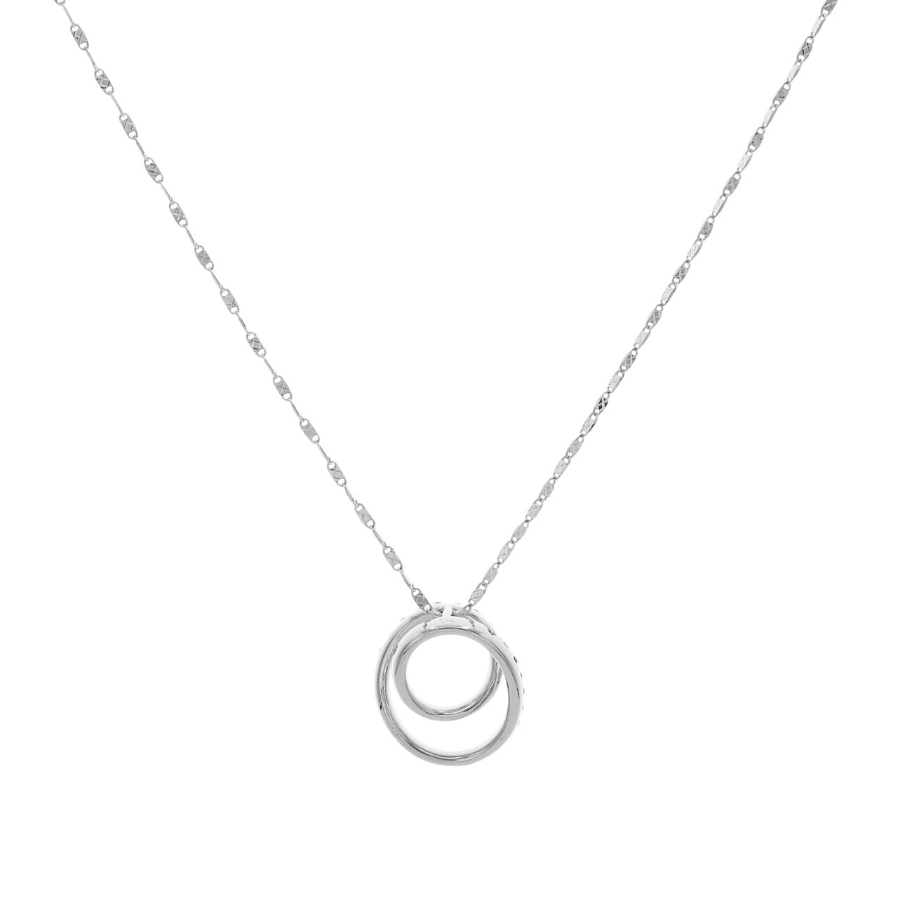 Exclusive 18K White Gold 0.80 Carat Diamond Pendant Necklace — Side View
