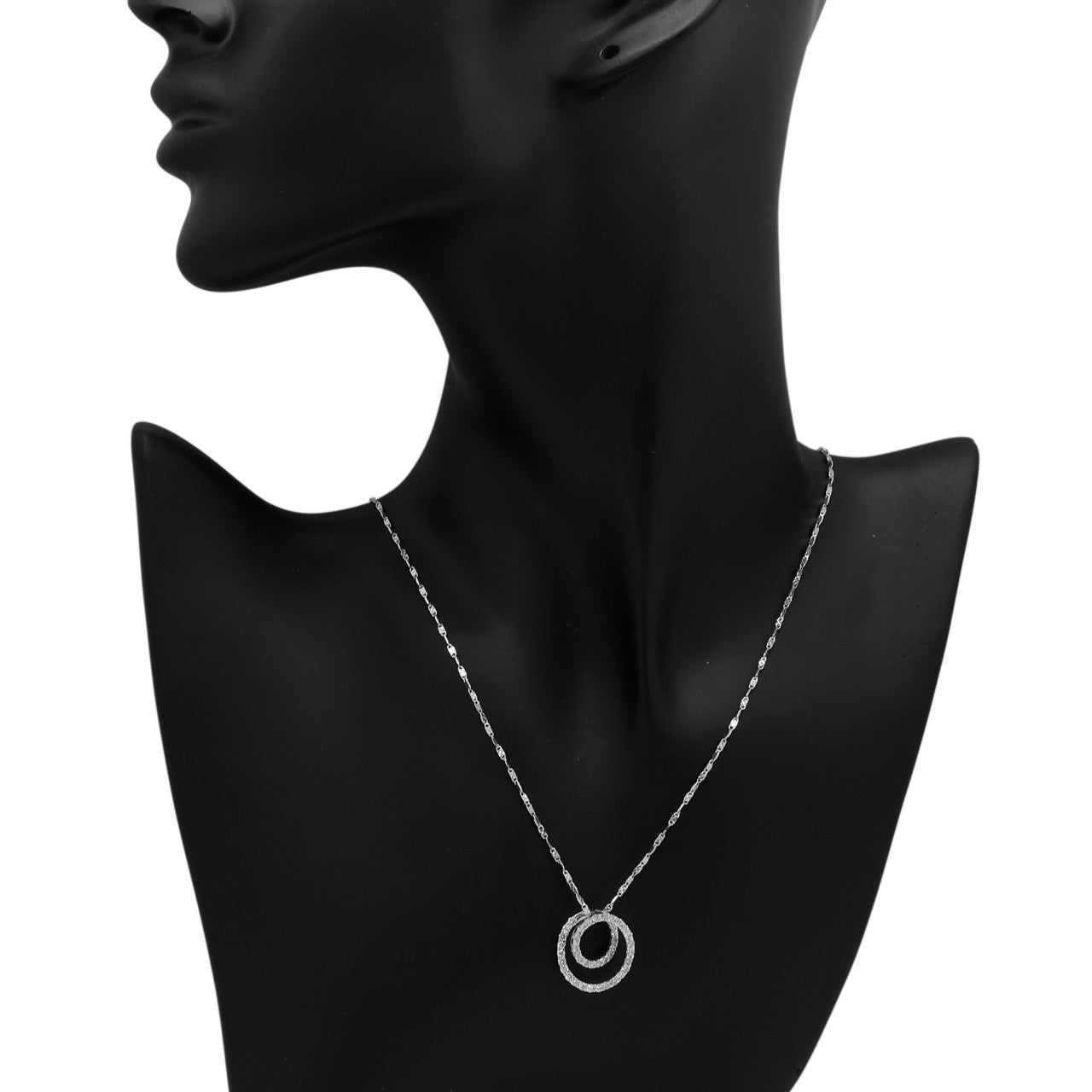 Exclusive 18K White Gold 0.80 Carat Diamond Pendant Necklace — Back View