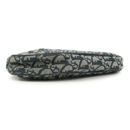 Exclusive Christian Dior Navy Monogram Mini Saddle Pochette — Back View