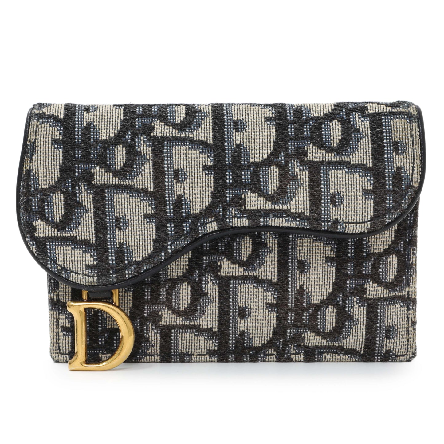 Exclusive Christian Dior Oblique Saddle Card Holder — Front View