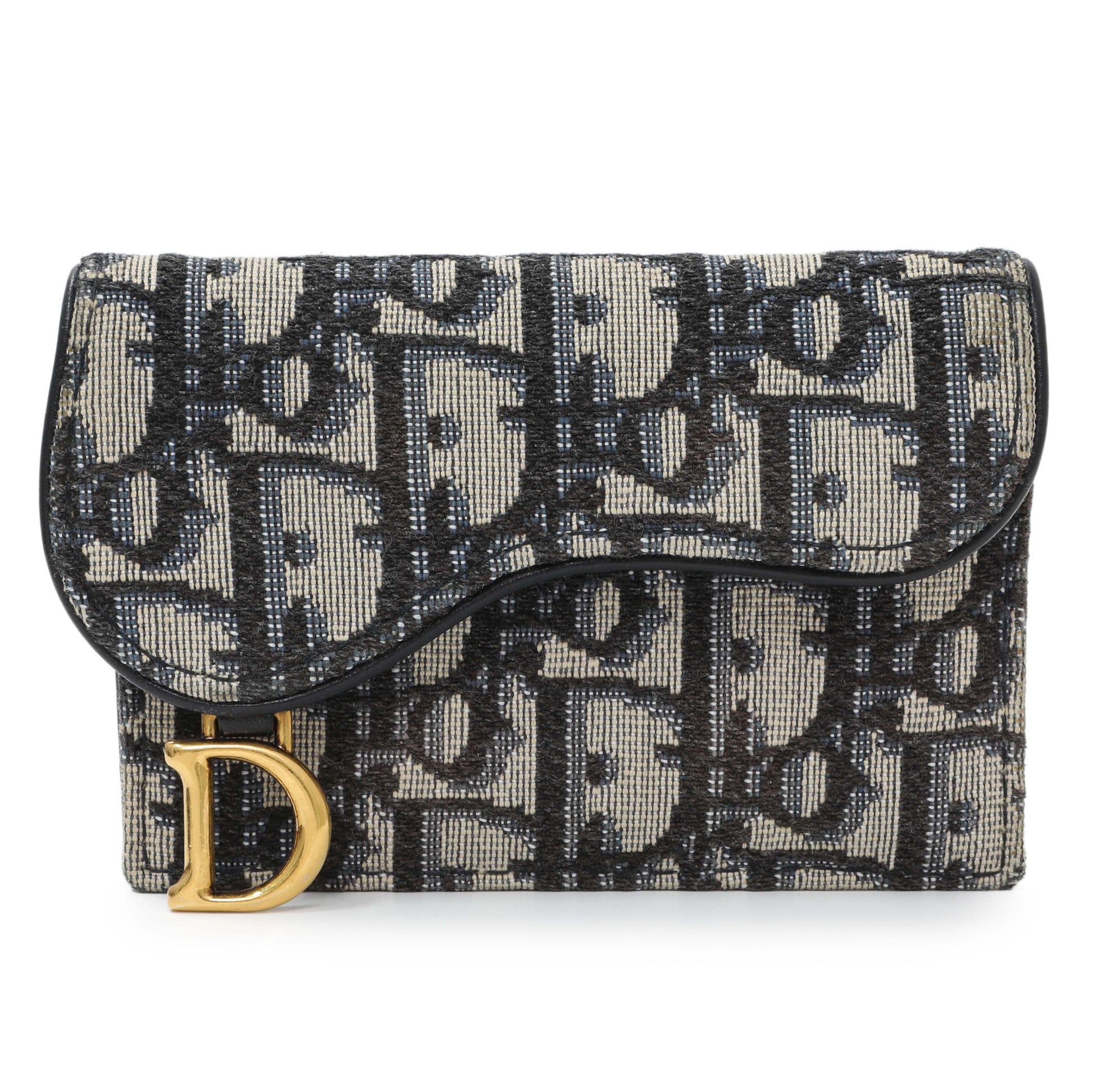 Exclusive Christian Dior Oblique Saddle Card Holder — Front View