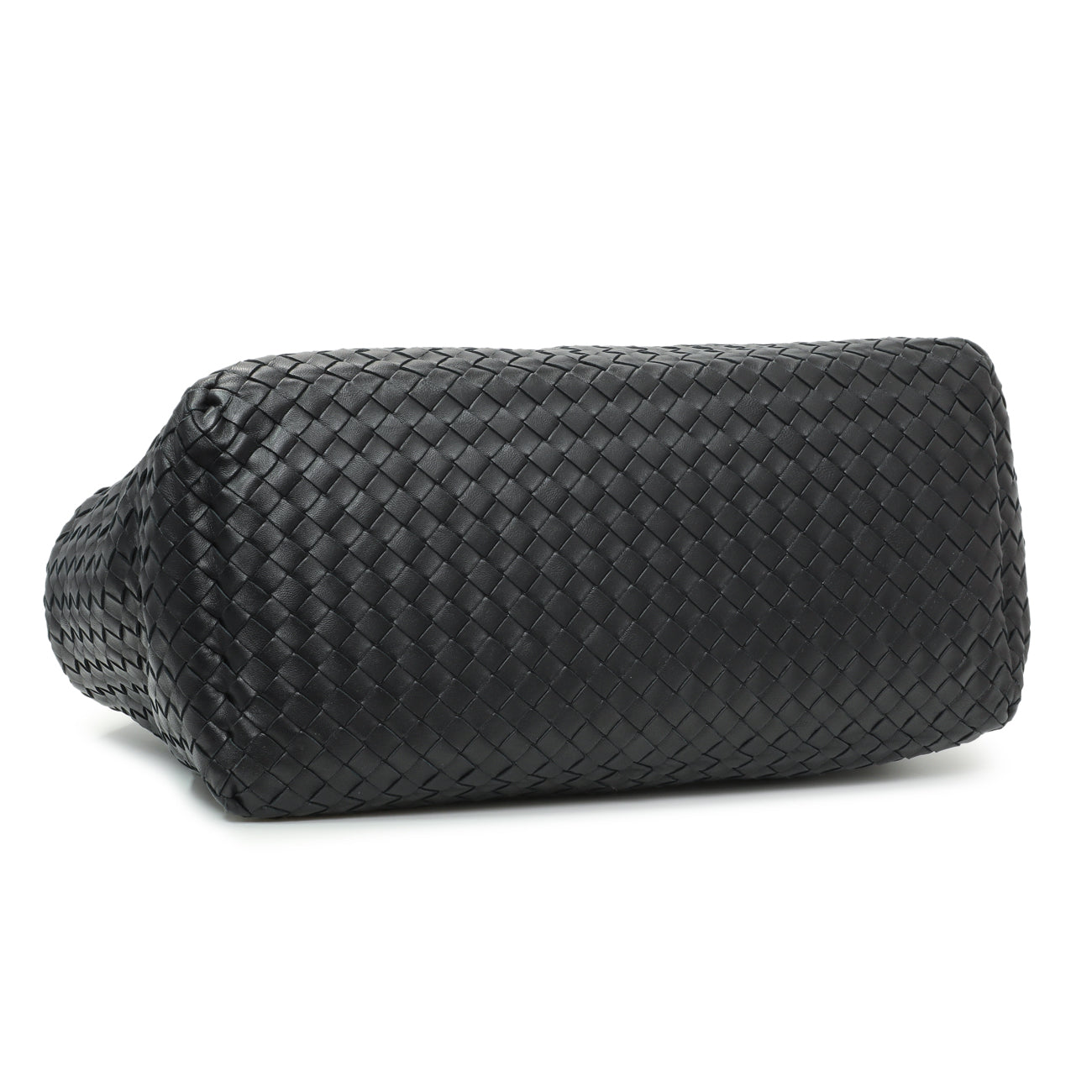Exclusive Bottega Veneta Black Nappa Intrecciato Brick Tote — Back View