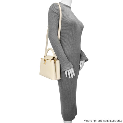 Exclusive Louis Vuitton Creme Nacre Taurillon Flower Crown Capucines BB — Lifestyle View