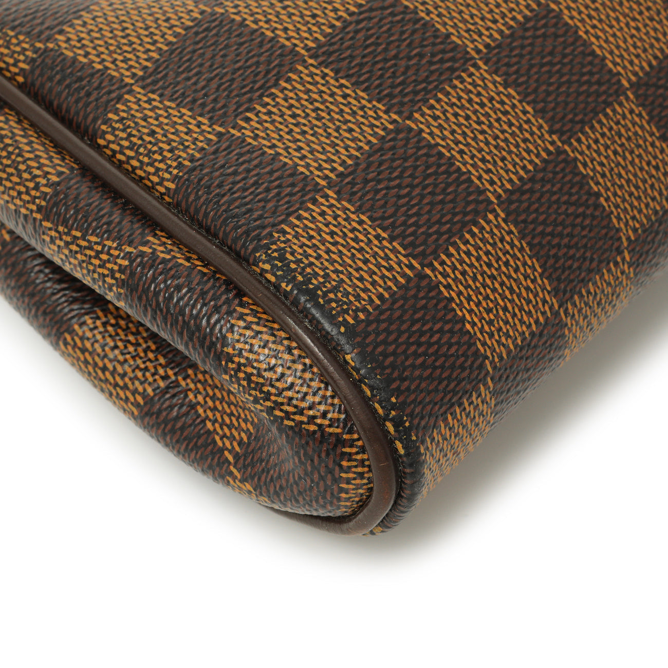 Exclusive Louis Vuitton Damier Ebene Eva Clutch — Top View