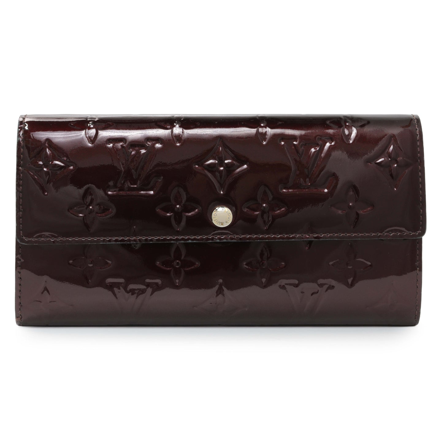 Exclusive Louis Vuitton Amarante Vernis Sarah Wallet — Front View
