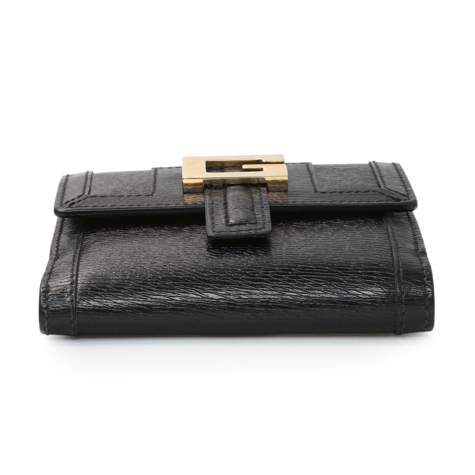 Exclusive Gucci Black Calfskin Vintage Compact Wallet — Back View