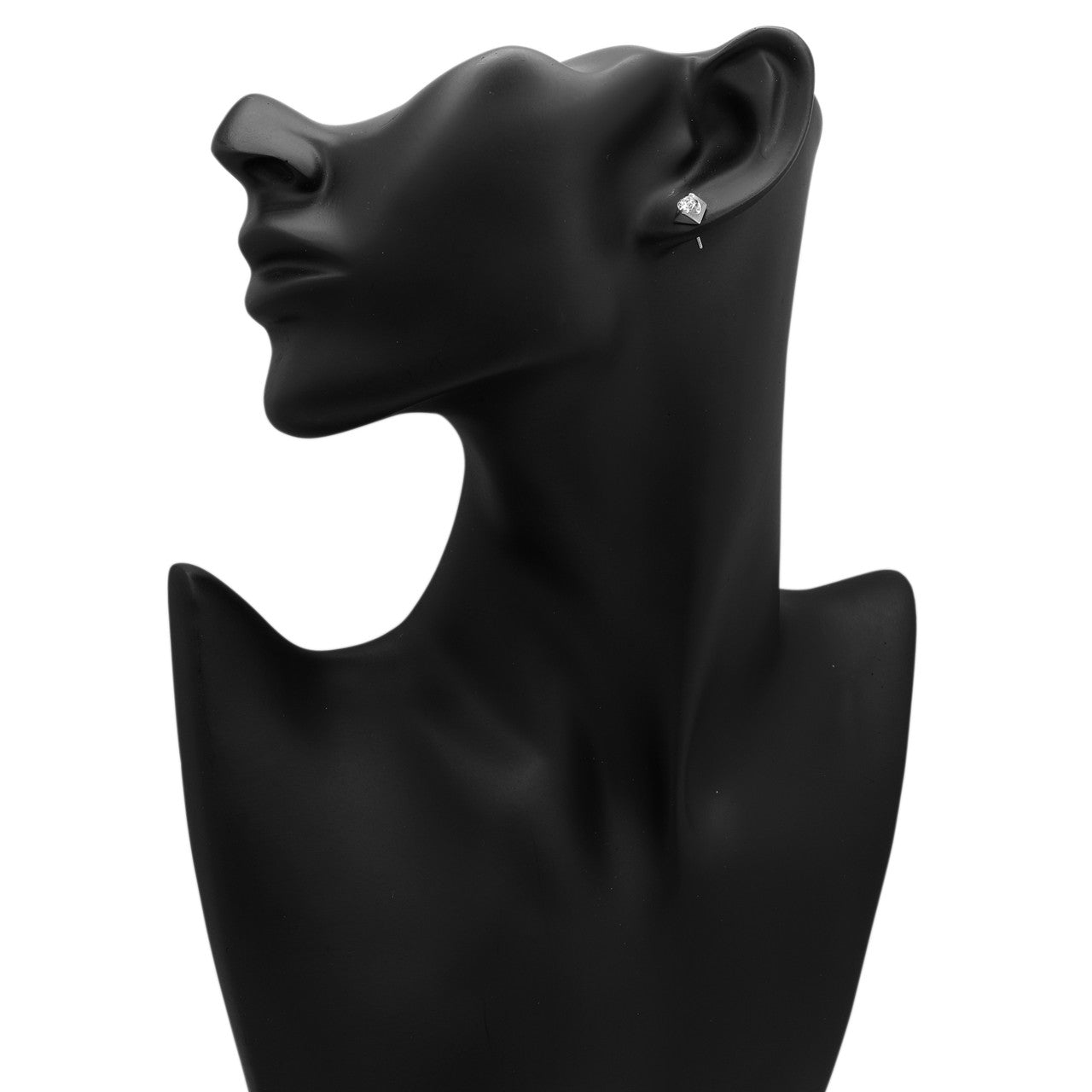 Exclusive 18K White Gold 0.53 Carat Diamond Stud Earrings — Side View