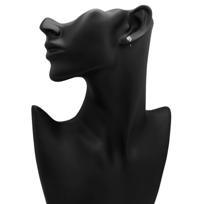 Exclusive 18K White Gold 0.53 Carat Diamond Stud Earrings — Side View