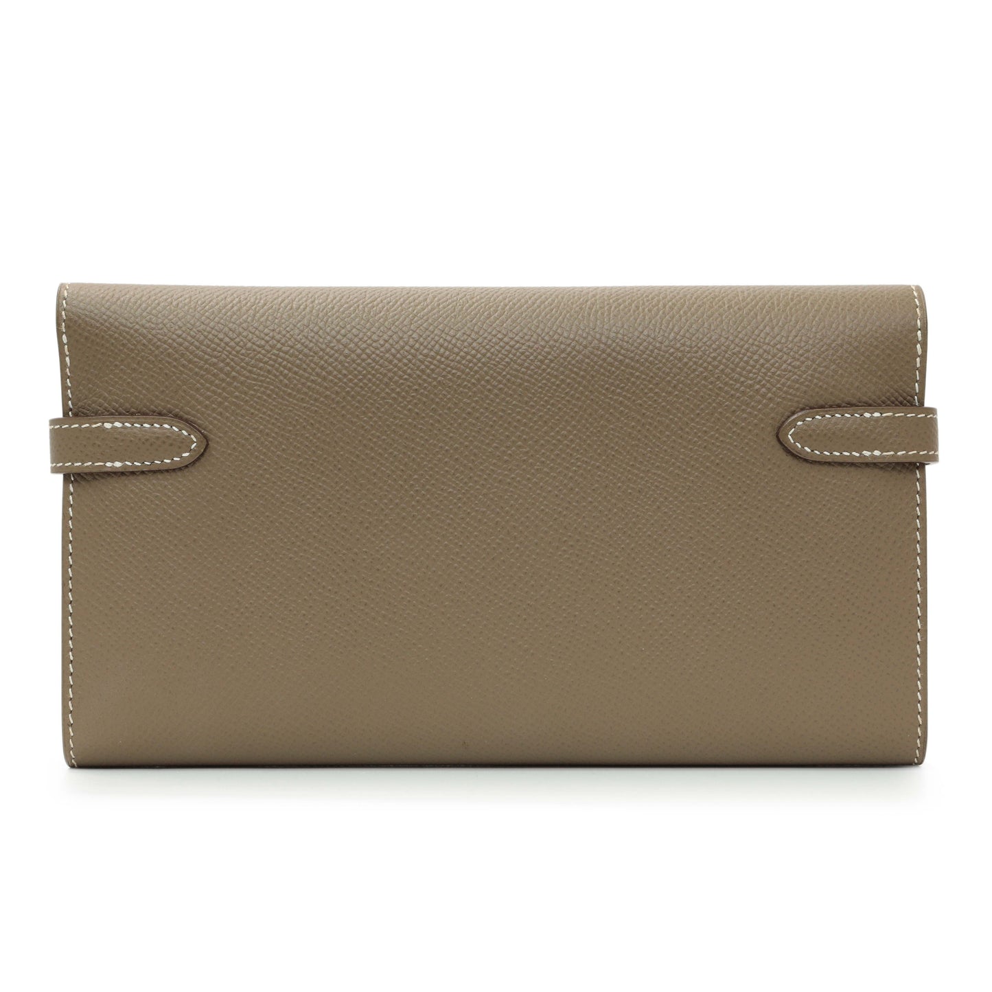 Exclusive Hermes Etoupe Epsom Kelly Longue Wallet — Side View