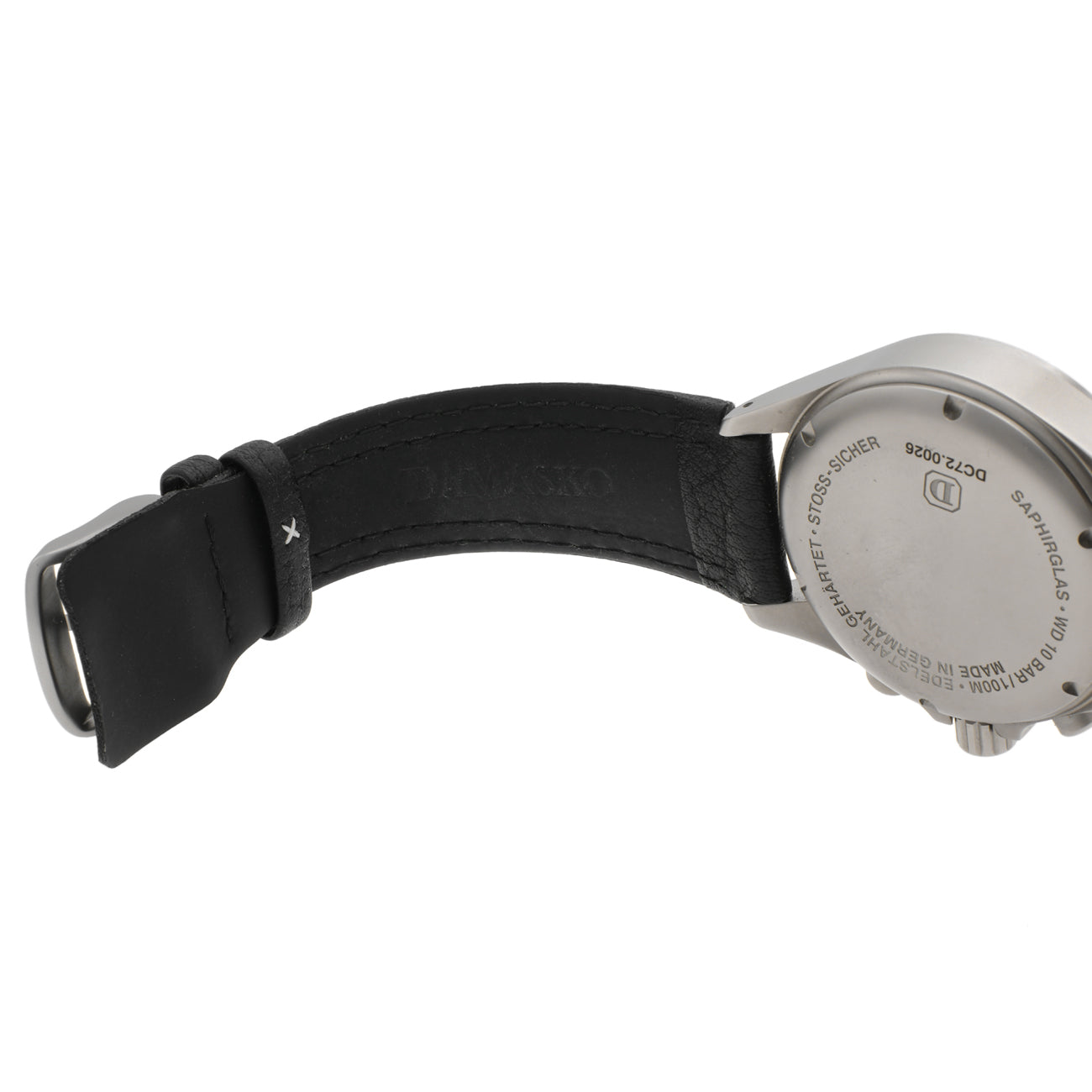 Exclusive Damasko Stainless Steel Chronograph DC72 — Top View