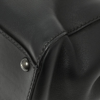 Exclusive Fendi Black Vitello Seta Medium Peekaboo Iconic Satchel — Detail View