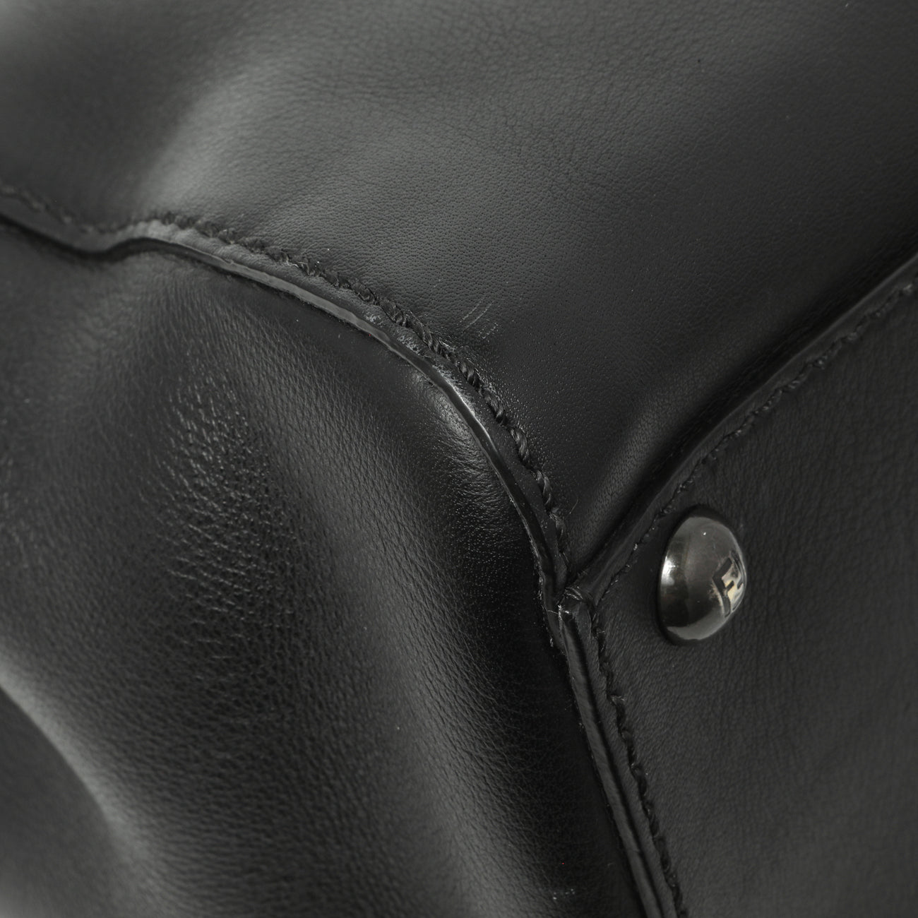 Exclusive Fendi Black Vitello Seta Medium Peekaboo Iconic Satchel — Lifestyle View