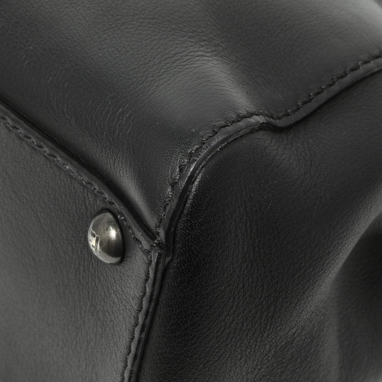 Exclusive Fendi Black Vitello Seta Medium Peekaboo Iconic Satchel — Alternate View 7