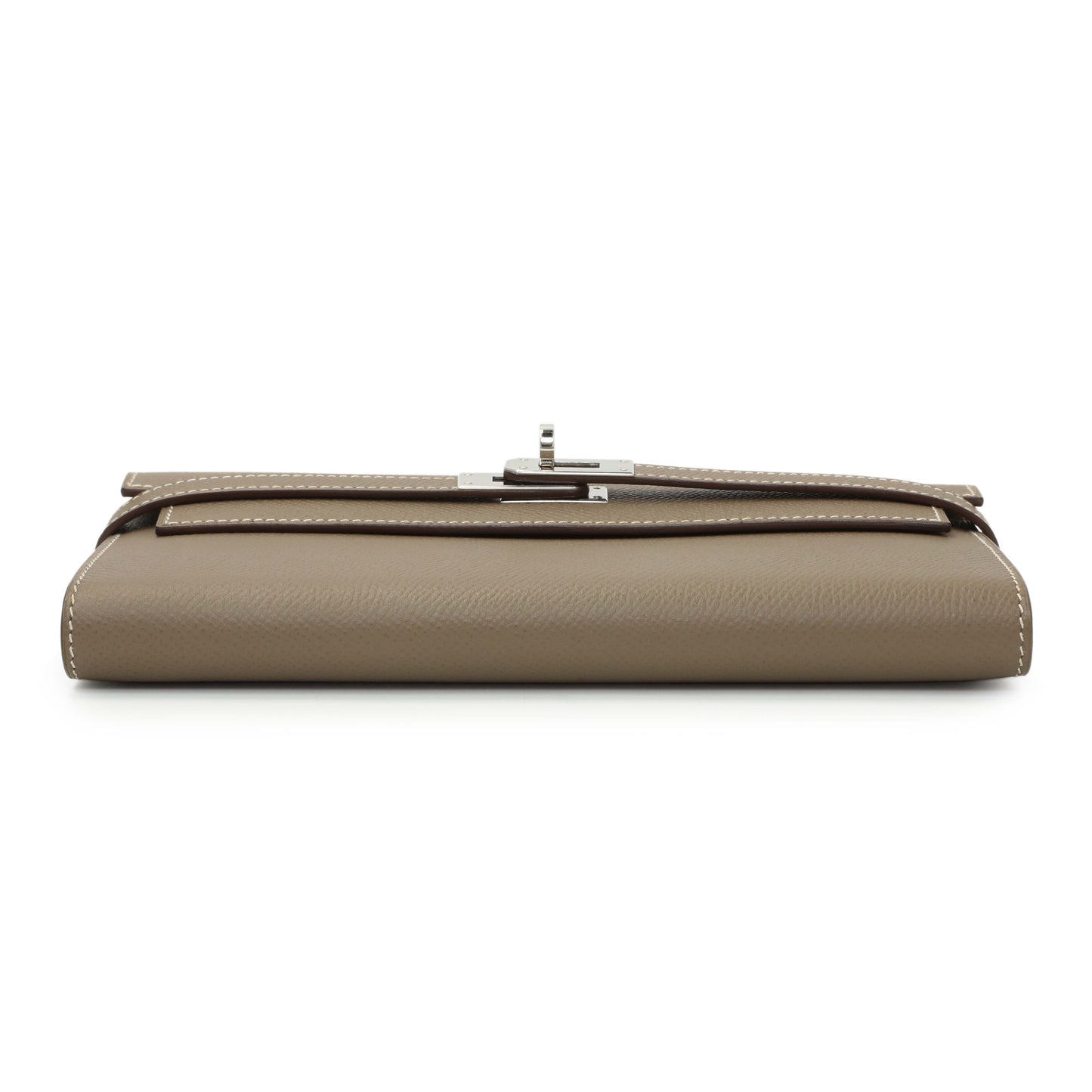 Exclusive Hermes Etoupe Epsom Kelly Longue Wallet — Back View