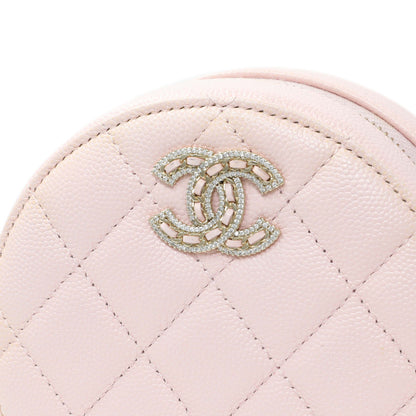 Exclusive Chanel Pink Quilted Caviar Round Clutch with Chain — Alternate View 7