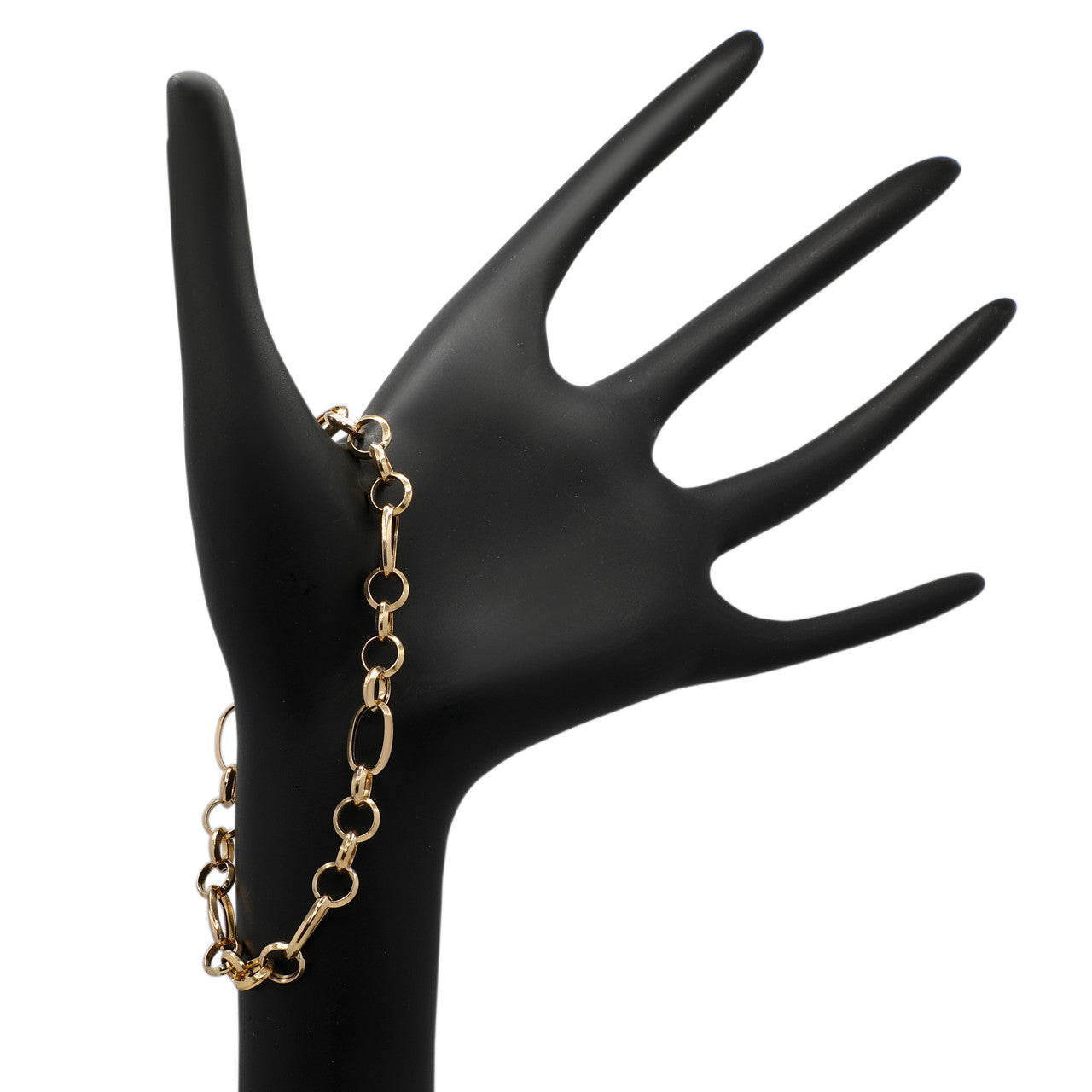 Exclusive 18K Yellow Gold Link  Bracelet — Side View
