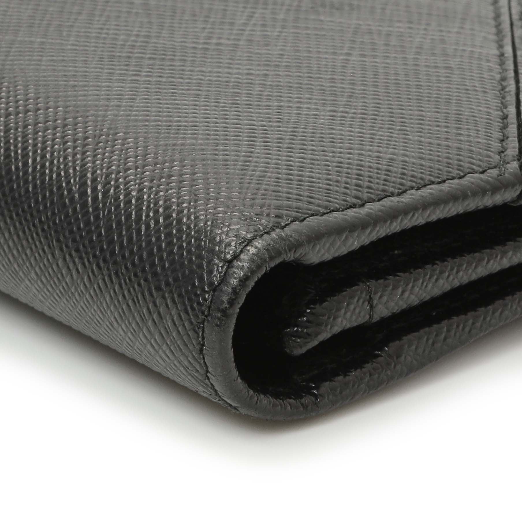 Exclusive Prada Nero Saffiano Bifold Long Wallet — Top View