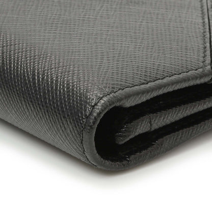 Exclusive Prada Nero Saffiano Bifold Long Wallet — Top View