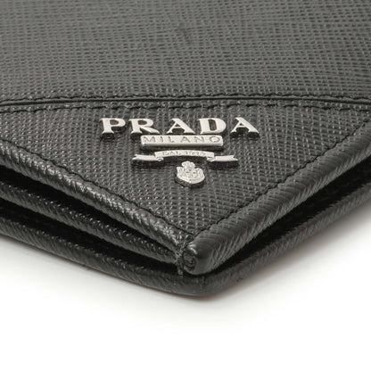 Exclusive Prada Nero Saffiano Bifold Long Wallet — Detail View